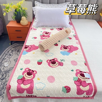 91家纺网 家纺一手货源 找家纺 加绒单人床盖90*200 牛奶绒学生床盖床垫宝宝绒单人床盖宿舍床单