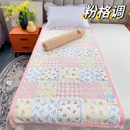 91家纺网 家纺一手货源 找家纺 加绒单人床盖90*200 牛奶绒学生床盖床垫宝宝绒单人床盖宿舍床单