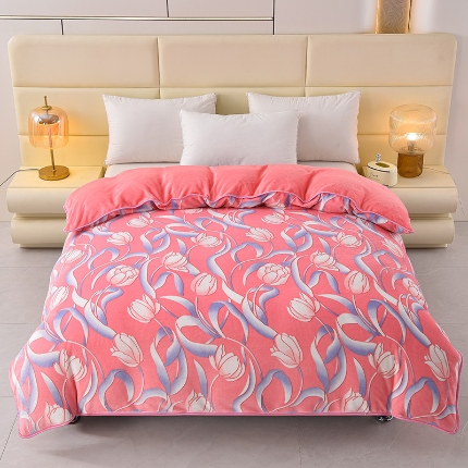 91家纺网 家纺一手货源 找家纺 （总）绒品壹家家纺 2025新款180g7斤牛奶绒印花单被套