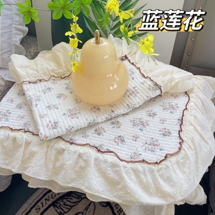 91家纺网 家纺一手货源 找家纺 （总）纯棉床盖被套255×230小香风法式全棉床裙花边夹棉床盖+枕套×2