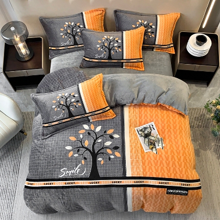 91家纺网 家纺一手货源 找家纺 （总）喜梦缘 2025新款大版花卉中国风加厚牛奶绒四件套（量大从优）