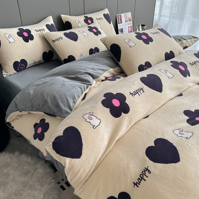 91家纺网 家纺一手货源 找家纺 （总）斯卡诺2025新款直播轻奢爆款小清新牛奶宝宝绒四件套