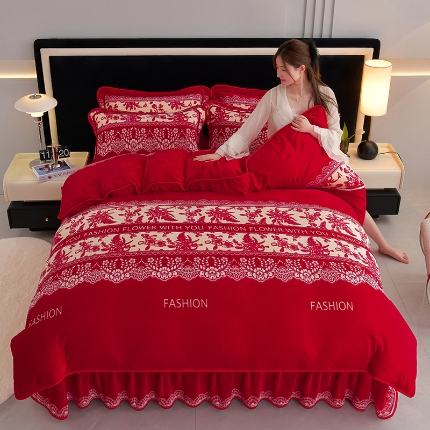 91家纺网 家纺一手货源 找家纺 （总）诺梵家纺 2025新款7斤高克重牛奶绒四件套