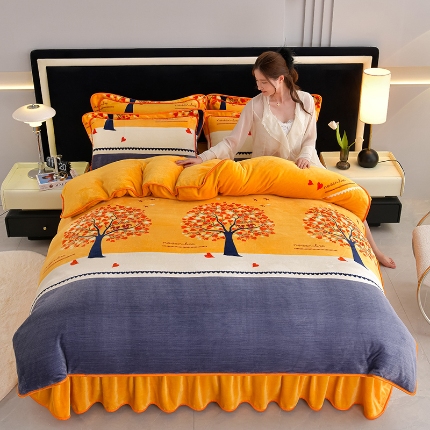 91家纺网 家纺一手货源 找家纺 （总）诺梵家纺 2025新款7斤高克重牛奶绒四件套