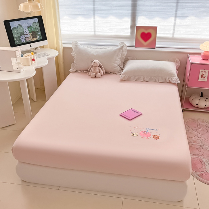 91家纺网 家纺一手货源 找家纺 （总）2024新款A类直播热款全棉水洗棉绣花单床笠适合裸睡