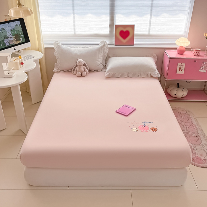 91家纺网 家纺一手货源 找家纺 （总）2024新款A类直播热款全棉水洗棉绣花单床笠适合裸睡