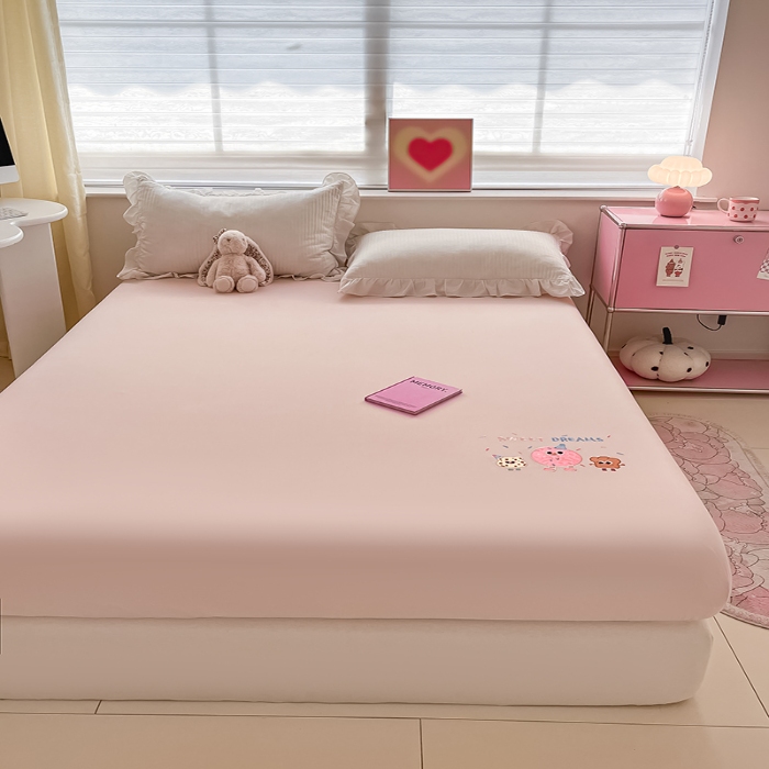 91家纺网 家纺一手货源 找家纺 （总）2024新款A类直播热款全棉水洗棉绣花单床笠适合裸睡