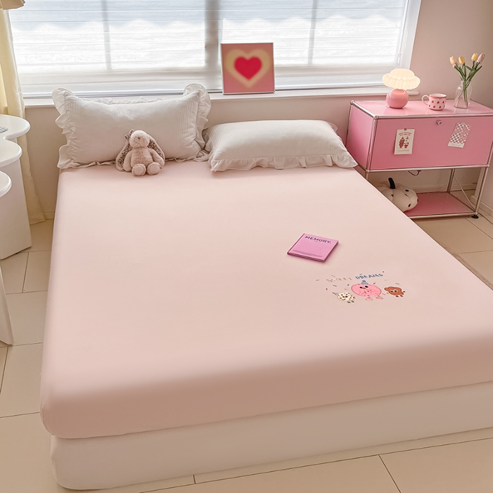 91家纺网 家纺一手货源 找家纺 （总）2024新款A类直播热款全棉水洗棉绣花单床笠适合裸睡