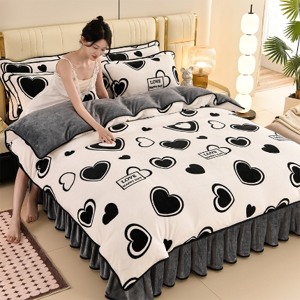 91家纺网 家纺一手货源 找家纺 （总）绒耀 2025新款高克重牛奶绒四件套保暖四件套直播爆款电商爆款