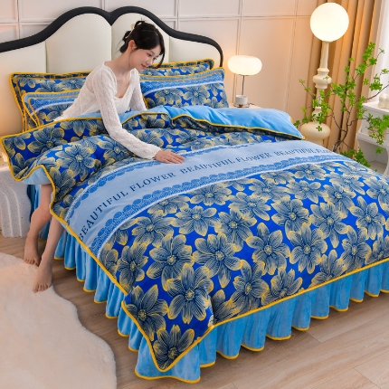 91家纺网 家纺一手货源 找家纺 （总）绒耀 2025新款高克重牛奶绒四件套保暖四件套直播爆款电商爆款