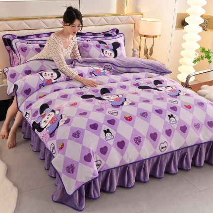 91家纺网 家纺一手货源 找家纺 （总）绒耀 2025新款高克重牛奶绒四件套保暖四件套直播爆款电商爆款