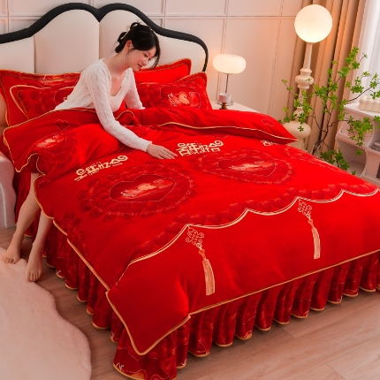 91家纺网 家纺一手货源 找家纺 （总）绒耀 2025新款高克重牛奶绒四件套保暖四件套直播爆款电商爆款