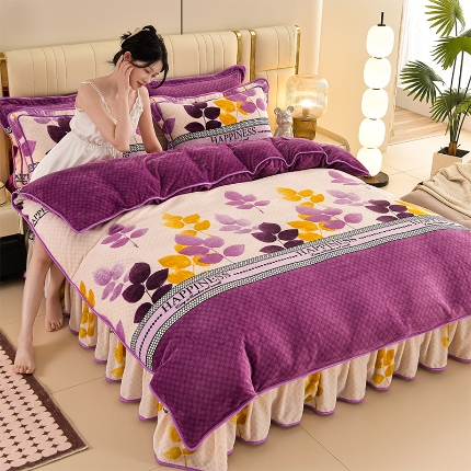 91家纺网 家纺一手货源 找家纺 （总）绒耀 2025新款高克重牛奶绒四件套保暖四件套直播爆款电商爆款