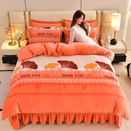 91家纺网 家纺一手货源 找家纺 （总 ）新8.5-9.5斤法莱绒四件套珊瑚牛奶金貂绒四件套床裙