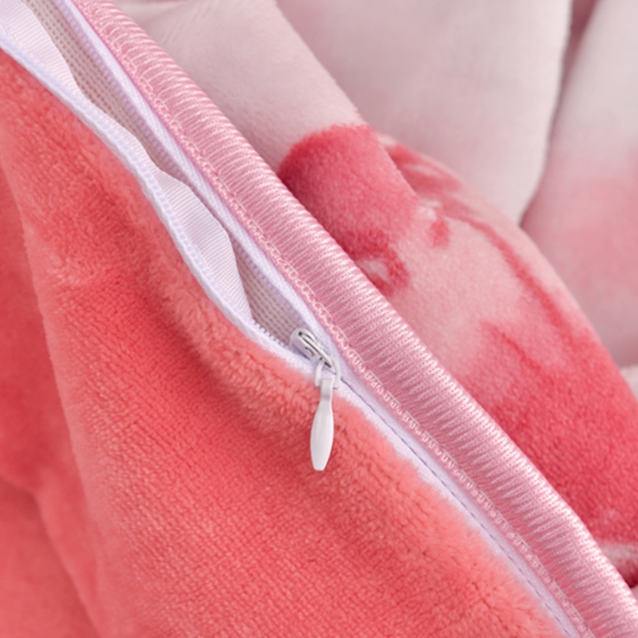 91家纺网 家纺一手货源 找家纺  新8.5-9.5斤法莱绒四件套珊瑚牛奶金貂绒四件套床裙 梦蝶粉