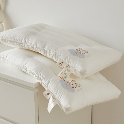 91家纺网 家纺一手货源 找家纺 （总）乐可 2024新款A类全棉晚安兔儿童枕学生枕头枕芯 风格一