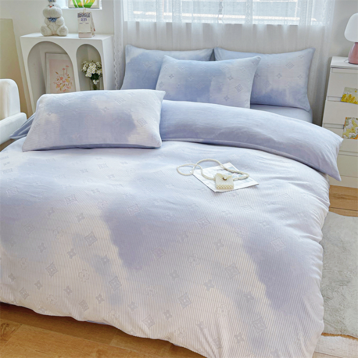 91家纺网 家纺一手货源 找家纺 神州川 直播爆款2024新款欧式烂花3D绣花牛奶绒雕花绒四件套 云中花园