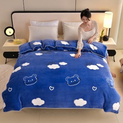 91家纺网 家纺一手货源 找家纺 （总）2025新款加厚直播爆款牛奶绒被套金貂法莱绒单品被套