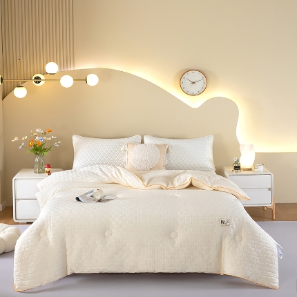 91家纺网 家纺一手货源 找家纺 （总）初相识被业 2025新款针织棉提花大豆被子母被被芯冬被夏被春秋被直播爆款