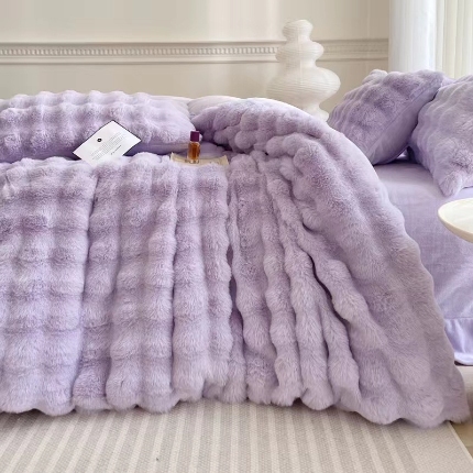 91家纺网 家纺一手货源 找家纺 【总】铠畅家纺 2024新款直播爆款高端A类獭兔毛立体剪花牛奶绒四件套