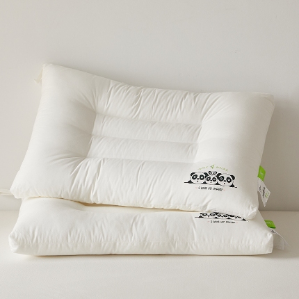 91家纺网 家纺一手货源 找家纺 （总）乐可 2024新款A类母婴全棉熊猫枕儿童枕学生枕 枕头枕芯-风格一