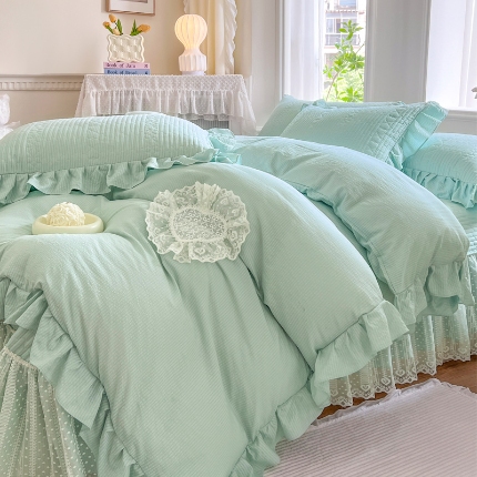 91家纺网 家纺一手货源 找家纺 （总）乐朵2025春夏  妮可  A类 泡泡棉 夹棉床盖四件套（专版专利 控价188）