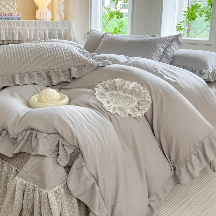 91家纺网 家纺一手货源 找家纺 （总）乐朵2025春夏  妮可  A类 泡泡棉 夹棉床盖四件套（专版专利 控价188）