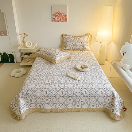 91家纺网 家纺一手货源 找家纺 （总）源舜家纺 2025新款舒适亲肤全棉单品床盖-爱心满满