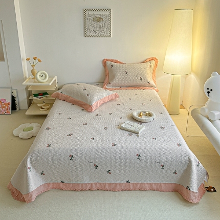 91家纺网 家纺一手货源 找家纺 （总）源舜家纺 2025新款舒适亲肤全棉单品床盖-爱心满满