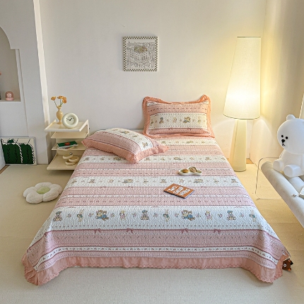 91家纺网 家纺一手货源 找家纺 （总）源舜家纺 2025新款舒适亲肤全棉单品床盖-爱心满满