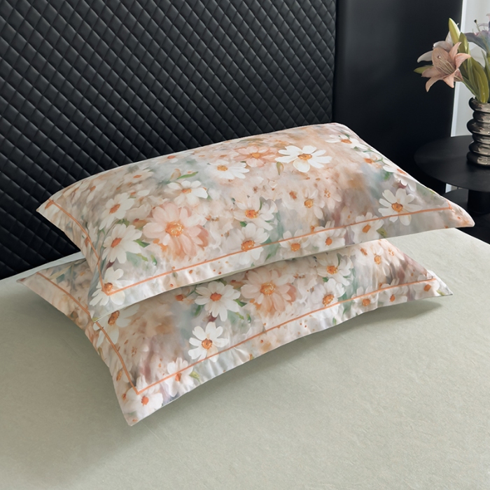 91家纺网 家纺一手货源 找家纺 2024新款全棉加厚长绒棉数码印花四件套 恋薇时节-粉