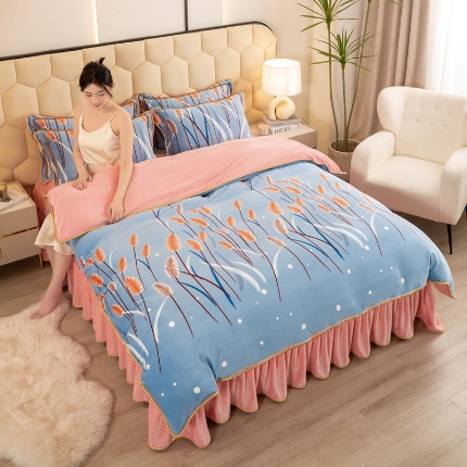 91家纺网 家纺一手货源 找家纺 （总）念家居 2025新款高克重牛奶绒四件套保暖金貂绒四件套直播爆款