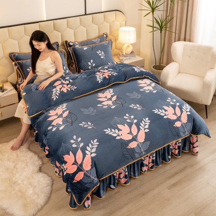 91家纺网 家纺一手货源 找家纺 （总）念家居 2025新款高克重牛奶绒四件套保暖金貂绒四件套直播爆款