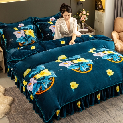 91家纺网 家纺一手货源 找家纺 （总）念家居 2025新款高克重牛奶绒四件套保暖金貂绒四件套直播爆款