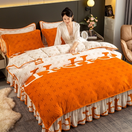 91家纺网 家纺一手货源 找家纺 （总）念家居 2025新款高克重牛奶绒四件套保暖金貂绒四件套直播爆款