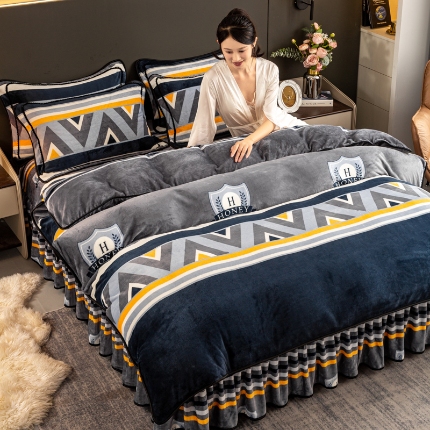 91家纺网 家纺一手货源 找家纺 （总）念家居 2025新款高克重牛奶绒四件套保暖金貂绒四件套直播爆款