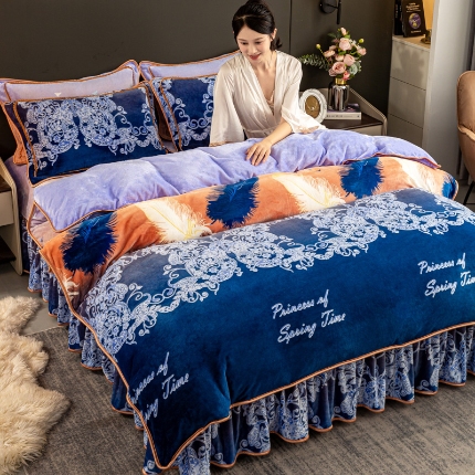 91家纺网 家纺一手货源 找家纺 （总）念家居 2025新款高克重牛奶绒四件套保暖金貂绒四件套直播爆款