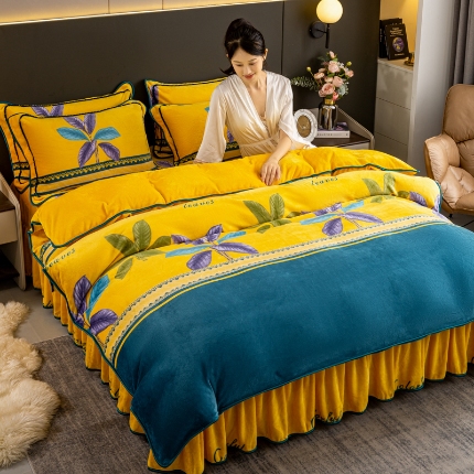 91家纺网 家纺一手货源 找家纺 （总）念家居 2025新款高克重牛奶绒四件套保暖金貂绒四件套直播爆款