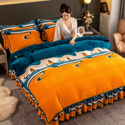 91家纺网 家纺一手货源 找家纺 （总）念家居 2025新款高克重牛奶绒四件套保暖金貂绒四件套直播爆款