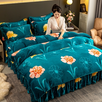 91家纺网 家纺一手货源 找家纺 （总）念家居 2025新款高克重牛奶绒四件套保暖金貂绒四件套直播爆款