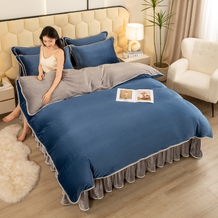 91家纺网 家纺一手货源 找家纺 （总）念家居 2025新款高克重牛奶绒四件套保暖金貂绒四件套直播爆款