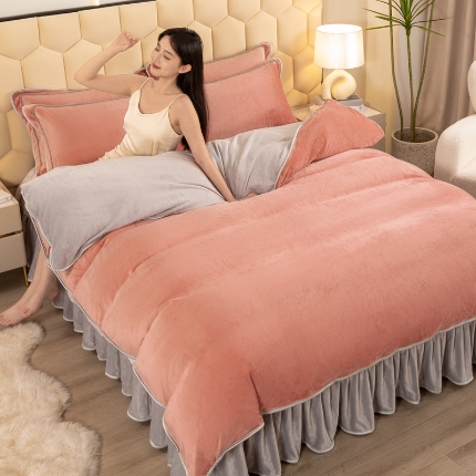 91家纺网 家纺一手货源 找家纺 （总）念家居 2025新款高克重牛奶绒四件套保暖金貂绒四件套直播爆款