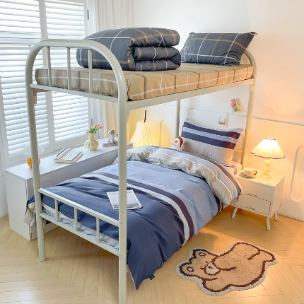 91家纺网 家纺一手货源 找家纺 （总）2025新款全棉印花12868学生宿舍床三件套被芯床垫枕芯上下铺六件套