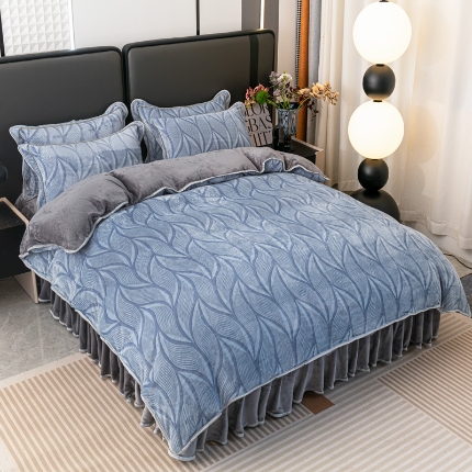 91家纺网 家纺一手货源 找家纺 栩裕 2025新款7斤重牛奶金貂绒印花牛奶绒四件套素色主义