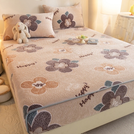 91家纺网 家纺一手货源 找家纺 (总) 慕梵 2025雪花绒印花卡通床笠牛奶绒珊瑚绒床罩