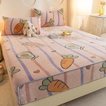 91家纺网 家纺一手货源 找家纺 (总) 慕梵 2025雪花绒印花卡通床笠牛奶绒珊瑚绒床罩