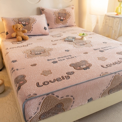 91家纺网 家纺一手货源 找家纺 (总) 慕梵 2025雪花绒印花卡通床笠牛奶绒珊瑚绒床罩