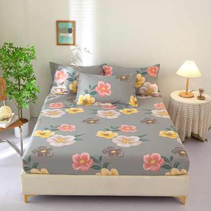 91家纺网 家纺一手货源 找家纺 （总）雨萝家纺 新款全棉印花床笠