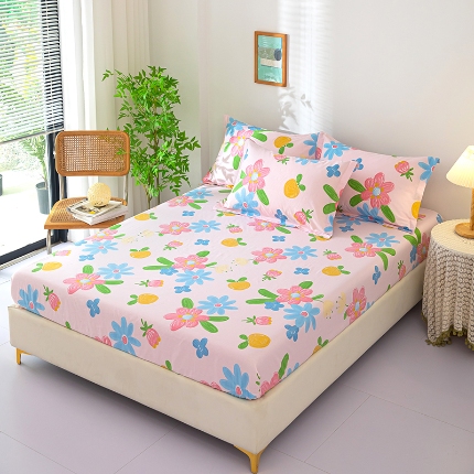 91家纺网 家纺一手货源 找家纺 （总）雨萝家纺 新款全棉印花床笠