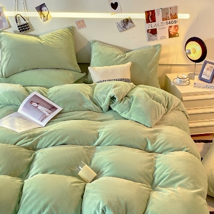 91家纺网 家纺一手货源 找家纺 （总）2025新款 【风格二】纯色牛奶绒四件套牛奶绒被套雪花绒被套塔芙绒被套金貂绒四件套雕花绒四件套直播跨境外贸